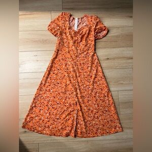 4/$20 AUTUMN DITSY FLORAL PUFF SLEEVE MAXI